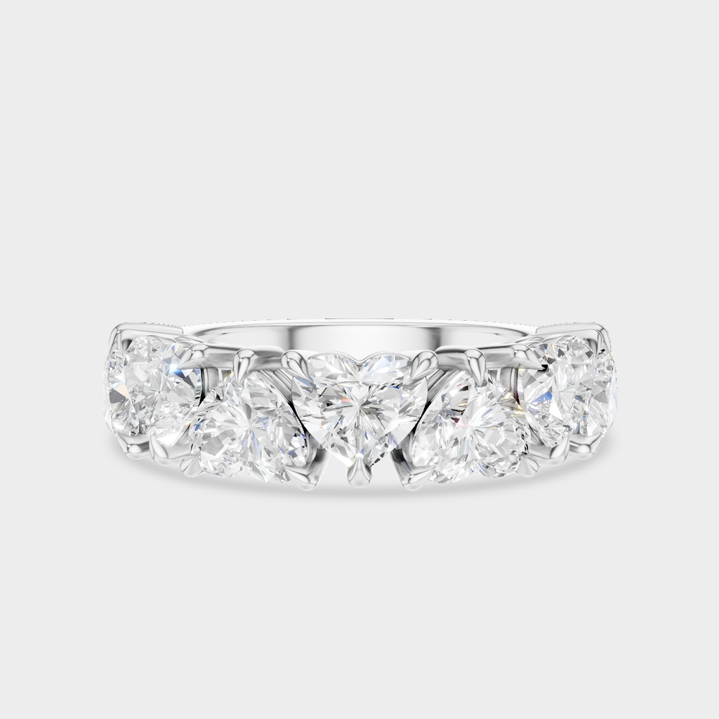 Melrose 0.50ct heart shape half eternity band in platinum