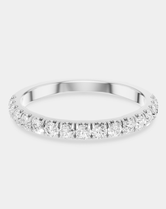 Carson 1.8mm round brilliant half set wedding band in platinum 