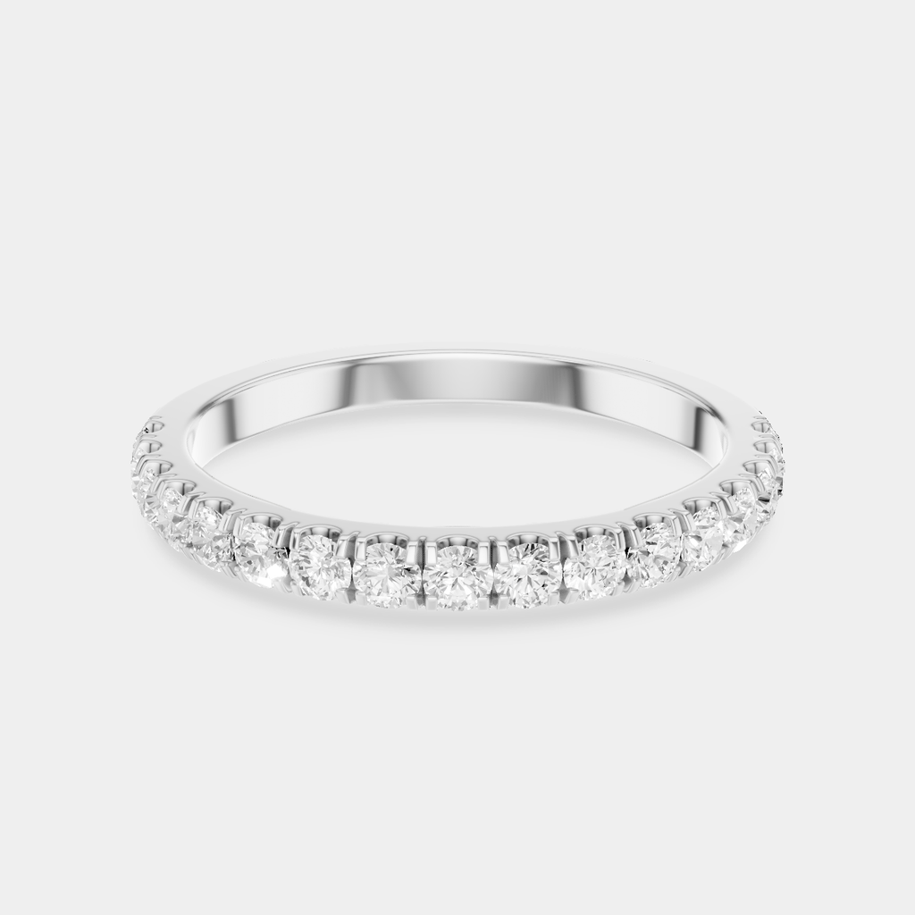 Carson 1.8mm round brilliant half set wedding band in platinum 