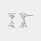 Notting romantic pair double 0.50ct heart shape drop earrings in 18ct white gold