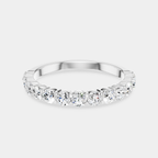 Paddington 2.4mm round brilliant half set wedding band in 18ct white gold