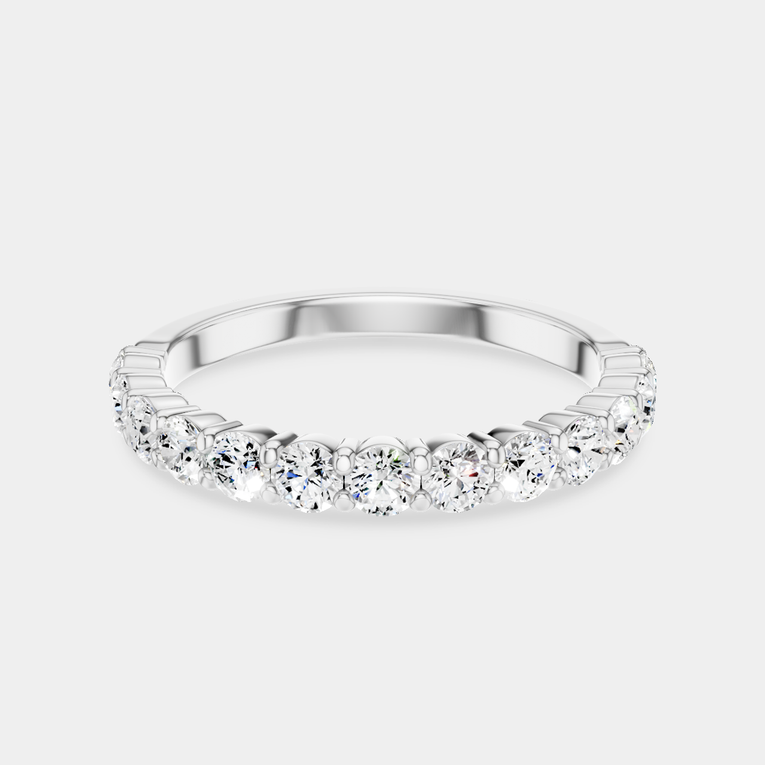 Paddington 2.4mm round brilliant half set wedding band in 18ct white gold