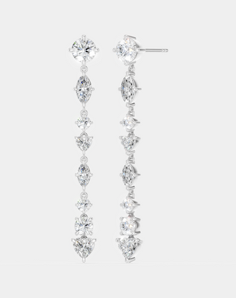 Noho mixed shape statement drop earrings in 18ct white gold 