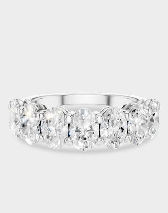 Cler 0.30ct oval half eternity band in 18ct white gold 