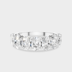 Cler 0.30ct oval half eternity band in 18ct white gold 