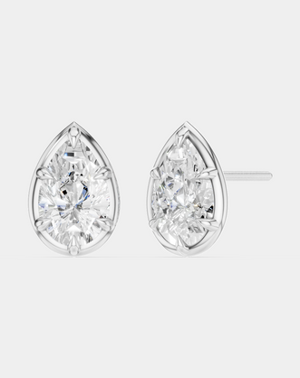 Moncur 1.5ct pear cut diamond studs in 18ct white gold