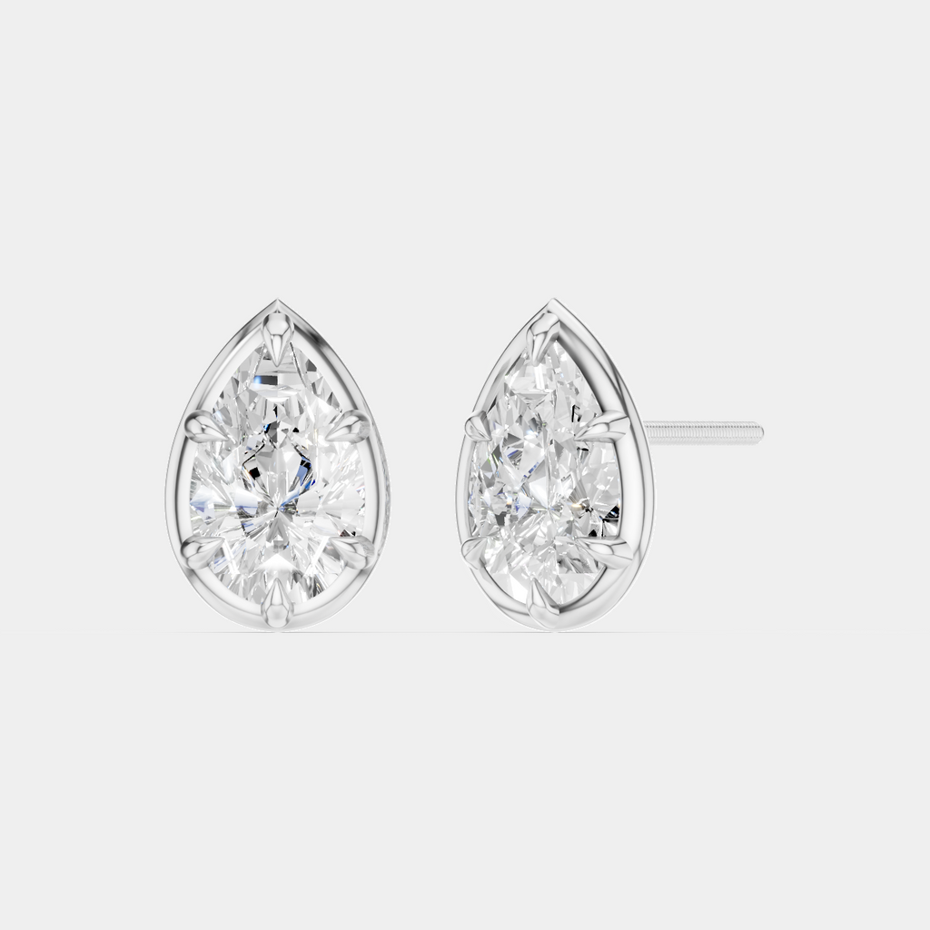 Moncur 1.5ct pear cut diamond studs in 18ct white gold