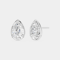 Moncur 1.5ct pear cut diamond studs in 18ct white gold