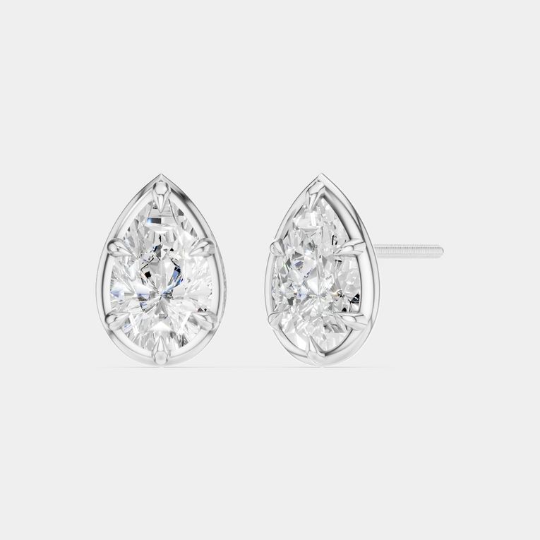 Moncur 1.5ct pear cut diamond studs in 18ct white gold