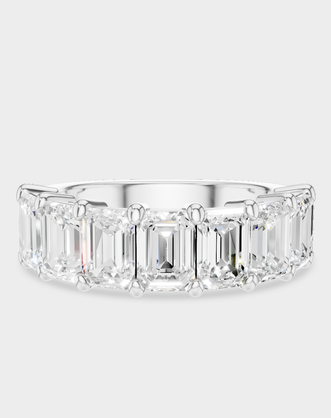 Soho 0.50ct emerald cut half eternity band in 18ct white gold