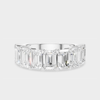 Soho 0.50ct emerald cut half eternity band in 18ct white gold
