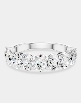 Cler 0.20ct oval half eternity band in 18ct white gold