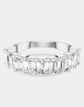 Soho 0.20ct emerald cut half eternity band in 18ct white gold