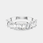 Soho 0.20ct emerald cut half eternity band in 18ct white gold