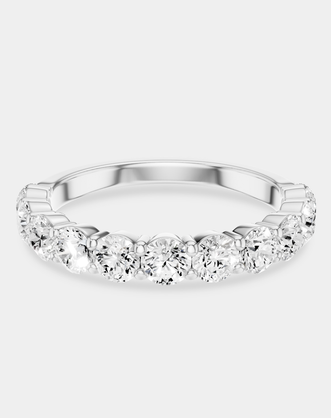 Paddington 3mm round brilliant half set wedding band in 18ct white gold