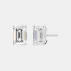 Clark 2ct emerald cut diamond studs in 18ct white gold