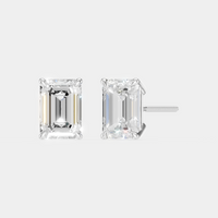 Clark 2ct emerald cut diamond studs in 18ct white gold