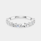 James 0.10ct Emerald Cut East-West Half Set Wedding Band platinum