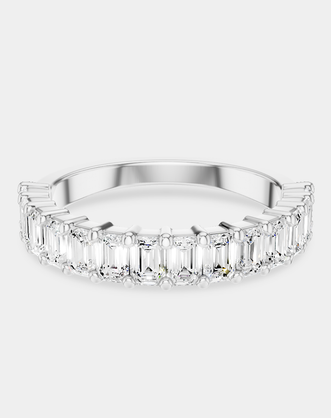 Vista 0.10ct Emerald Cut North-South Half Set Wedding Band