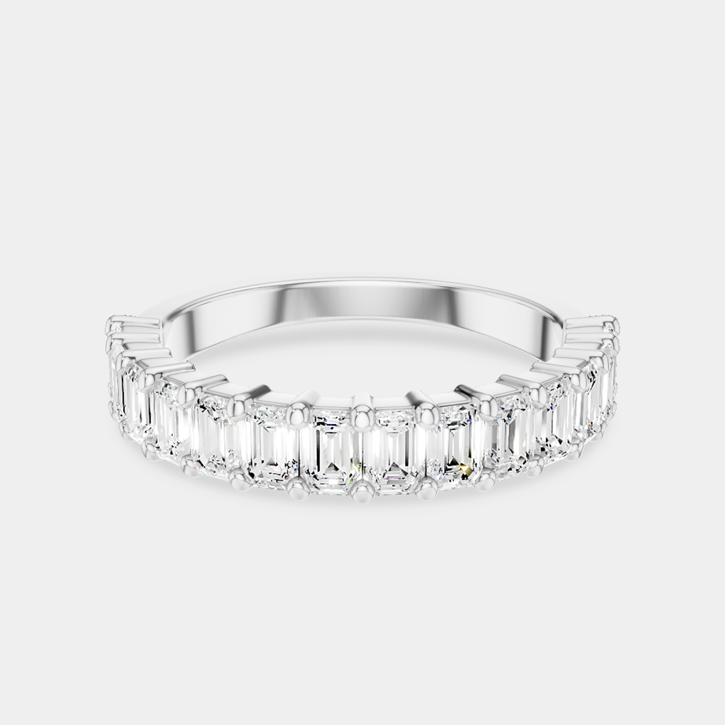 Vista 0.10ct Emerald Cut North-South Half Set Wedding Band