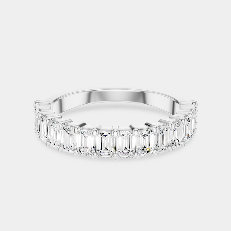 Vista 0.10ct Emerald Cut North-South Half Set Wedding Band