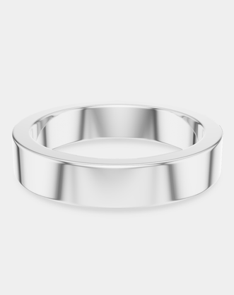 Rivoli 4mm classic plain wedding band in 18ct white gold