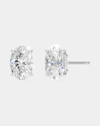 Madison 1ct oval cut diamond studs in 18ct white gold