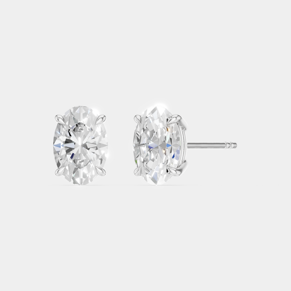 Madison 1ct oval cut diamond studs in 18ct white gold