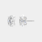 Madison 1ct oval cut diamond studs in 18ct white gold
