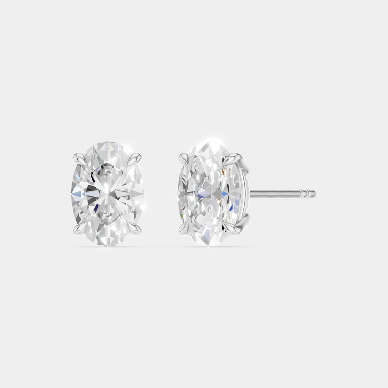 Madison 1ct oval cut diamond studs in 18ct white gold