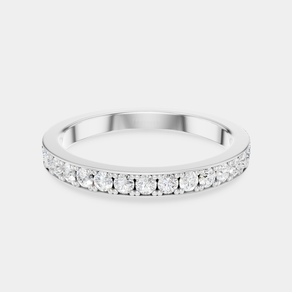 Lennox 1.8mm Round Brilliant Grain Set Half Set Wedding Band