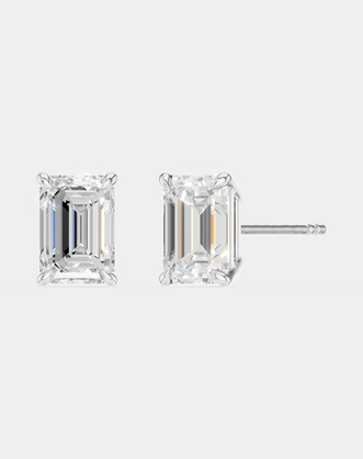 Chelsea 1ct emerald cut diamond studs in 18ct white gold