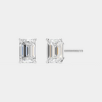 Chelsea 1ct emerald cut diamond studs in 18ct white gold