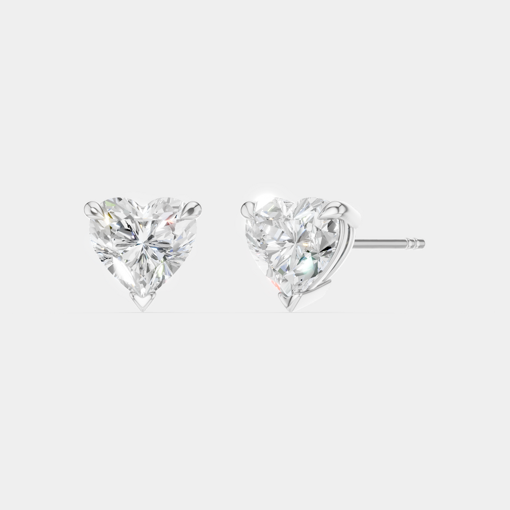 Kensington 1ct heart shape diamond studs in 18ct white gold
