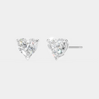Kensington 1ct heart shape diamond studs in 18ct white gold