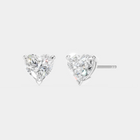 Kensington 1ct heart shape diamond studs in 18ct white gold