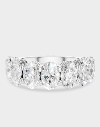 Cler 0.50ct oval half eternity band in 18ct white gold