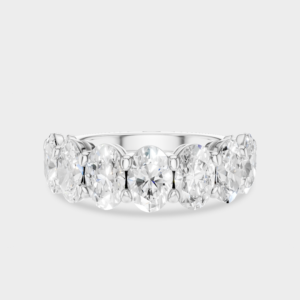 Cler 0.50ct oval half eternity band in 18ct white gold