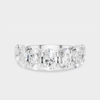 Cler 0.50ct oval half eternity band in 18ct white gold