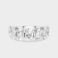 Cler 0.50ct oval half eternity band in 18ct white gold