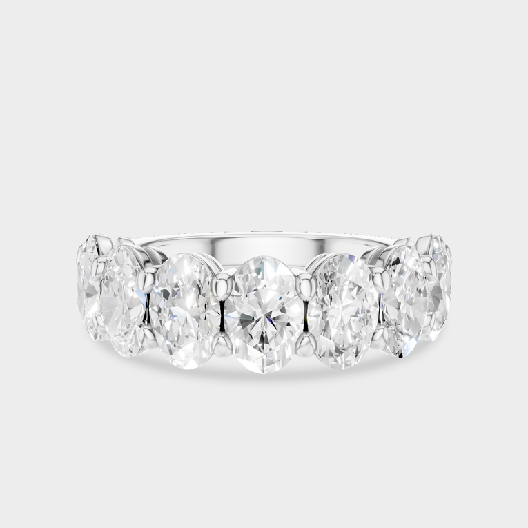 Cler 0.50ct oval half eternity band in 18ct white gold