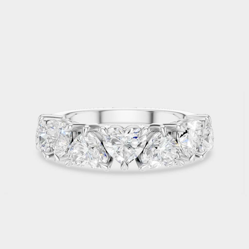 Melrose 0.30ct heart shape half eternity band in 18ct white gold