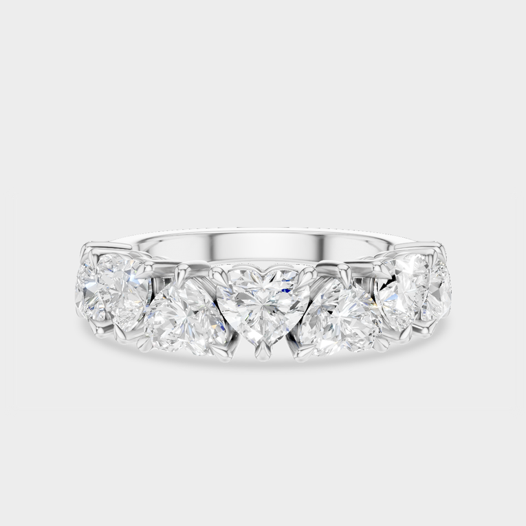 Melrose 0.30ct heart shape half eternity band in 18ct white gold