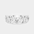 Tournon 0.20ct oval bezel set half eternity band in 18ct white gold