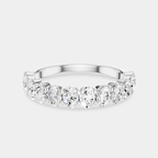 Surry 0.10ct oval North-South half set wedding band in platinum