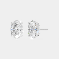 Laurel 2ct oval cut diamond studs in 18ct white gold 