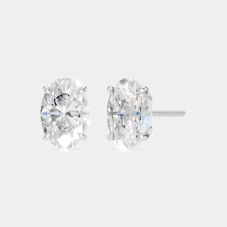 Laurel 2ct oval cut diamond studs in 18ct white gold 
