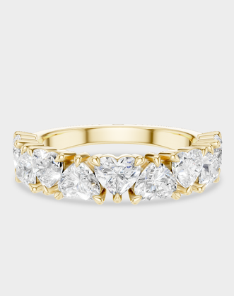 Melrose 0.20ct heart shape half eternity band in 18ct yellow gold