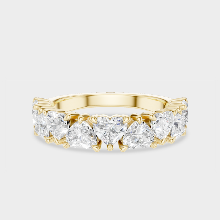 Melrose 0.20ct heart shape half eternity band in 18ct yellow gold