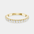 Carson 1.8mm round brilliant half set wedding band in 18ct yellow gold
